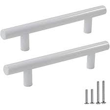 Buymbs.com has been visited by 10k+ users in the past month Probrico 15 Pack White Kitchen Cabinet Pulls 3 3 4 Inch Euro Style T Bar Handles Cupboard Stainless Steel Modern Cabinet Hardware Amazon Com