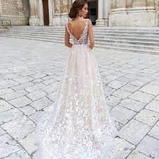 White Lace Wedding Dress Floral Lace Wedding Gown Open Back Etsy Etsy Wedding Dress Bridal Dresses Floral Wedding Dress