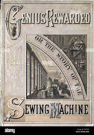 Isaac Merritt Singer (1811-1875) Amerikanischer Erfinder Und Hersteller.  Abdeckung Der Broschüre Über Die Singer-Nähmaschine, Sänger Auf Seiner  Erfindung (Oben) Und Einer Nähmaschine Singer Factory (Unten) Von 'Genius  Belohnt, Oder Die Geschichte Der