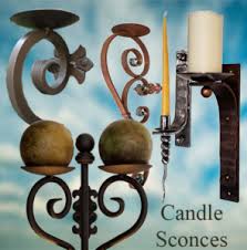 Round wrought iron pillar candle sconce with mirror rustic metal hanging wall candleholder danya b. Wrought Iron Shelf Brackets Home Decor Shoreline Ornamental Iron