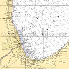 Illinois Chicago Il Gary In Michigan City In Nautical Chart Decor