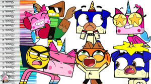 Go coloring page featuring the eponymous character from the lego movie! Unikitty Coloring Book Page Compilation Unikitty Puppycorn Hawkodile Dr Fox Sprinkled Donuts Youtube