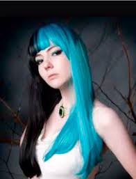 Split Hair Dye Ideas Black And Blue Two Face Hair Styles Scene Hair Cool Hairstyles