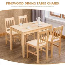 Set (dining table & 4 side chairs), created for macy's. Buy Mecor 5 Piece Kitchen Dining Table Set 4 Wood Chairs Dinette Table Kitchen Room Furniture Burlywood Online In Vietnam B07mgjhbn5