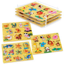 Floor puzzles, such as large foam puzzles with jigsaw pieces puzzles for toddler development come in all shapes and sizes, and teach different skills at different complexities. Etna Products Wooden Puzzles For Toddlers By Etna Products Colorful Peg Puzzles With Bonus Puzzle Rack Ideal Fun And Educational Toys For 1 To 3 Year Olds Walmart Com Walmart Com