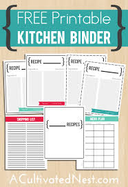 Free Printable Kitchen Binder Diy Recipe Binder Recipe Binder Printables Organization Printables