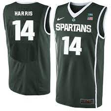 Men 14 Gary Harris Michigan State Spartans College Basketball Jerseys Green College Basketball Jersey Basketball Jersey Michigan State Spartans