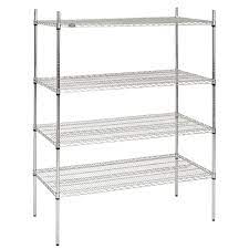 Check spelling or type a new query. Hubert Silver Metal 4 Shelf Unit 60 L X 24 W X 74 H