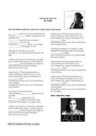 Simple Past Tense Song Someone Like You Adele Simple Past Tense Past Tense Songs