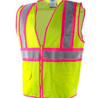 Hi Vis Mesh Safety Vest with Pink Contrasting Strips and Reflective Tapes -  PinkFit Collection