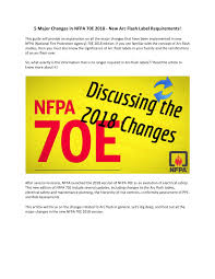 Pdf 5 Major Changes In Nfpa 70e 2018 New Arc Flash Label