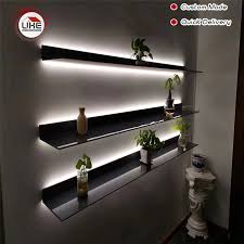 Edenseelake 2 pack floating shelves wall mounted storage shelf with metal wire for bedroom, bathroom, living room, kitchen and office 4.4 out of 5 stars 911 $21.99 $ 21. Uke Italy Minimalist Wall Mounted Led Light Display Shelf With Light For Living Room Kitchen Study Room Kitchen Cabinet Parts Accessories Aliexpress