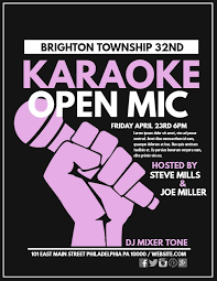 Karaoke Party Open Mic Flyer Design Click To Customize Music Poster Design Karaoke Music Poster