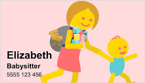 Leave no child home alone or lost on a day out. Babysitting Business Cards Free Maker In 3 Easy Steps