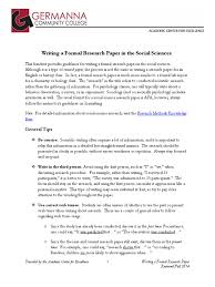 Research paper examples are of great value for students who want to complete their assignments timely and efficiently. Writing A Formal Research Paper In The Social Sciences Citation Scientific Method