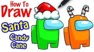 How To Draw Among Us Santa Candy Cane Youtube As there are no christmas hats currently available in among us, you will have to follow this nifty trick to access them early. how to draw among us santa candy cane