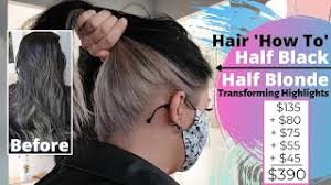 How to dye hair blonde & black underneath. Half Black Hair Half Blonde Hair How To Make My Hair Dark On Top And Light On The Bottom Youtube