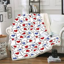 Buy hearts & love decorative throws and get the best deals at the lowest prices on ebay! Poker Cards Red Blue Heart Throw Blanket Sherpa Coral Fleece Blanket Kids Travel Nap Blankets Winter Tv Blanket Home Bed Decor Buy At The Price Of 26 51 In Aliexpress Com Imall Com
