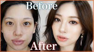 のっぺり顔 すっぴんからメイクでメリハリ顔 grwm youtube メイク動画 ナチュラルメイク アイシャドウ 韓国 アイメイク
