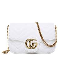 Hannah Flap Mini Bag Faux Leather Cg Logo White Gucci Bag Gucci Crossbody Bag Bags