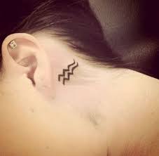 Age Of Aquarius Aquarius Tattoo Tattoos Behind Ear Tattoos