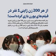 🔹 از هر 200 زن ژاپنی 1 نفر در فیلم‌های پورن بازی کرده است! 🔸به گزارش مجله  شاکون پست ژاپن، هر ساله در این کشور بیش از 35 هزار فیلم پورنوگرافیک تولید