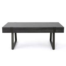 Noble House Oak Black Rectangular Wood And Metal Coffee Table Coffee Table Wood Metal Coffee Table Black Coffee Tables