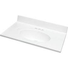 Design house 554626 cultured marble vanity top with integrated oval bowl 19x17, reinforced packaging, solid white. Modular Vanity Tops 49 X 22 Solid White Cultured Marble Vanity Top And Bowl Hd Supply