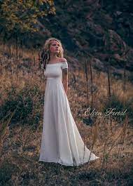 Simply Bohemian Wedding Dress Elven Forest Etsy Forest Wedding Dress Bohemian Wedding Dress Bohemian Wedding Dresses