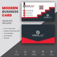 Black And Red Business Cards Template Modern Business Card Template In 2020 Modern Business Cards Medical Business Card Red Business Cards