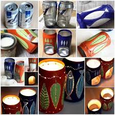 Diy Flickering Candle Holders From Beer Cans Diy All In One Diy Candle Holders Candle Holders Beer Can Art