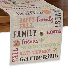 Bountiful Words Table Runner Bed Bath Beyond Word Table Thanksgiving Table Linens Thanksgiving Table Runner