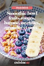 Smoothie Bowl Fruits Rouges Banane Myrtilles Amandes Et Noix Recette Alimentation Myrtille Amande