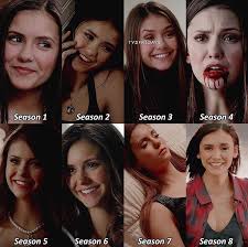The Vampire Diaries Elena Gilbert Throughout The Seasons Vampire Diaries Funny Vampire Diaries Quotes Vampire Diaries Poster
