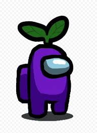 Hd Purple Among Us Character With Green Leaf Hat On Head Png Citypng