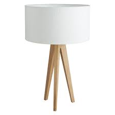 Tripod Ash Wooden Table Lamp With White Silk Shade Wooden Table Lamps Wooden Bedside Lamps Lamp