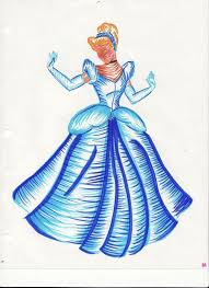 Use Different Shades Of Colors For Shading But Instead Of Filling In The Shapes Draw Strategically Placed Li Disney Drawings Disney Fan Art Cinderella Drawing