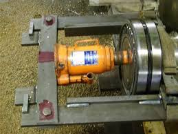 When pressing bearings into tight housings it is important to only press on the outer race. Bearing Press By Rob G Homemade Bearing Press Constructed From Steel Plate And Bolts Powered By A Heavy Duty Bottle Jac Homemade Tools Homemade Steel Plate