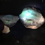 Glowing green quartz from a busted open geode I've never ...