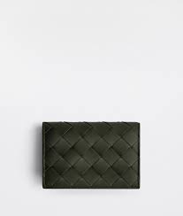 Dark beige monogram fragments zip card case in quilted grain de poudre embossed leather. Men S Business Card Case In Camping Bottega Veneta Sg