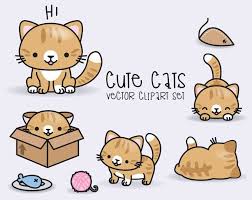 Premium Vektor Clipart Kawaii Nahen Clipart Kawaii Nahen Clipart Set Hochwertige Vektoren Instant Download Kawaii Nahen Clipart Clipart Niedliche Tierzeichnungen Katze Geburtstagsparty