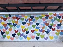 An exceptional wall ceramic installation by cathy coëz. Confetti Hearts Wall Evelyn Henson