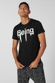 Being Human Typographic Printed Crew Neck T Shirt With Short Sleeves