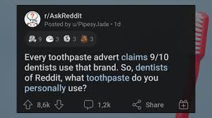 From my dental hygenists i have learned: Dentists Of Reddit What Toothpaste Do You Personally Use Youtube