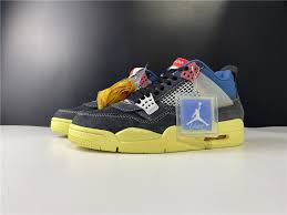 Voir plus d'idées sur le thème jordan, nike fr, nike. Union X Air Jordan 4 Off Noir Brigade Blue Dark Smoke Grey Light Fusion Red Pochta