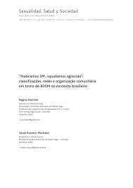 PDF) We practice SM, we repudiate aggression”: classifications, networks  and communitary organization around BDSM in the Brazilian context
