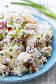 In a large bowl, whisk together the sour cream, mayonnaise, and mustard. Bacon Potato Salad With Sweet Mustard Dressing Free Recipe Below Bacon Ranch Potato Salad Ranch Potato Salad Bacon Ranch Potatoes