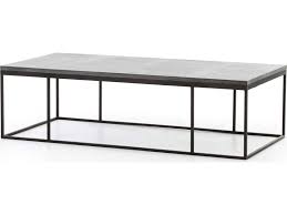 Perimeter marble and metal cocktail table. Four Hands Hughes Bluestone 60 X 28 Rectangular Harlow Small Coffee Table Fscimp10f
