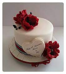 Ruby Anniversary Cake 40th Wedding Anniversary Cake 40th Anniversary Cakes Wedding Anniversary Cakes
