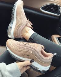 Swarovski Crystals Custom Nike Air Max 97 Desert Dust Sneakers Embellished With Rose Gold Swarovski Crystals Nike Air Shoes Stylish Shoes Hype Shoes